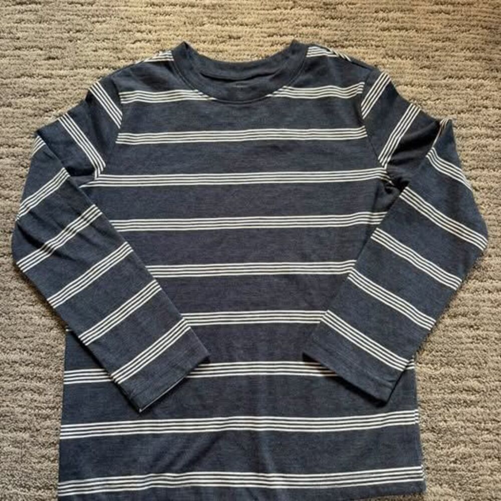 Boys Jumping Beans Striped Long-Sleeve Essential Tee, Size 6 - white/blue